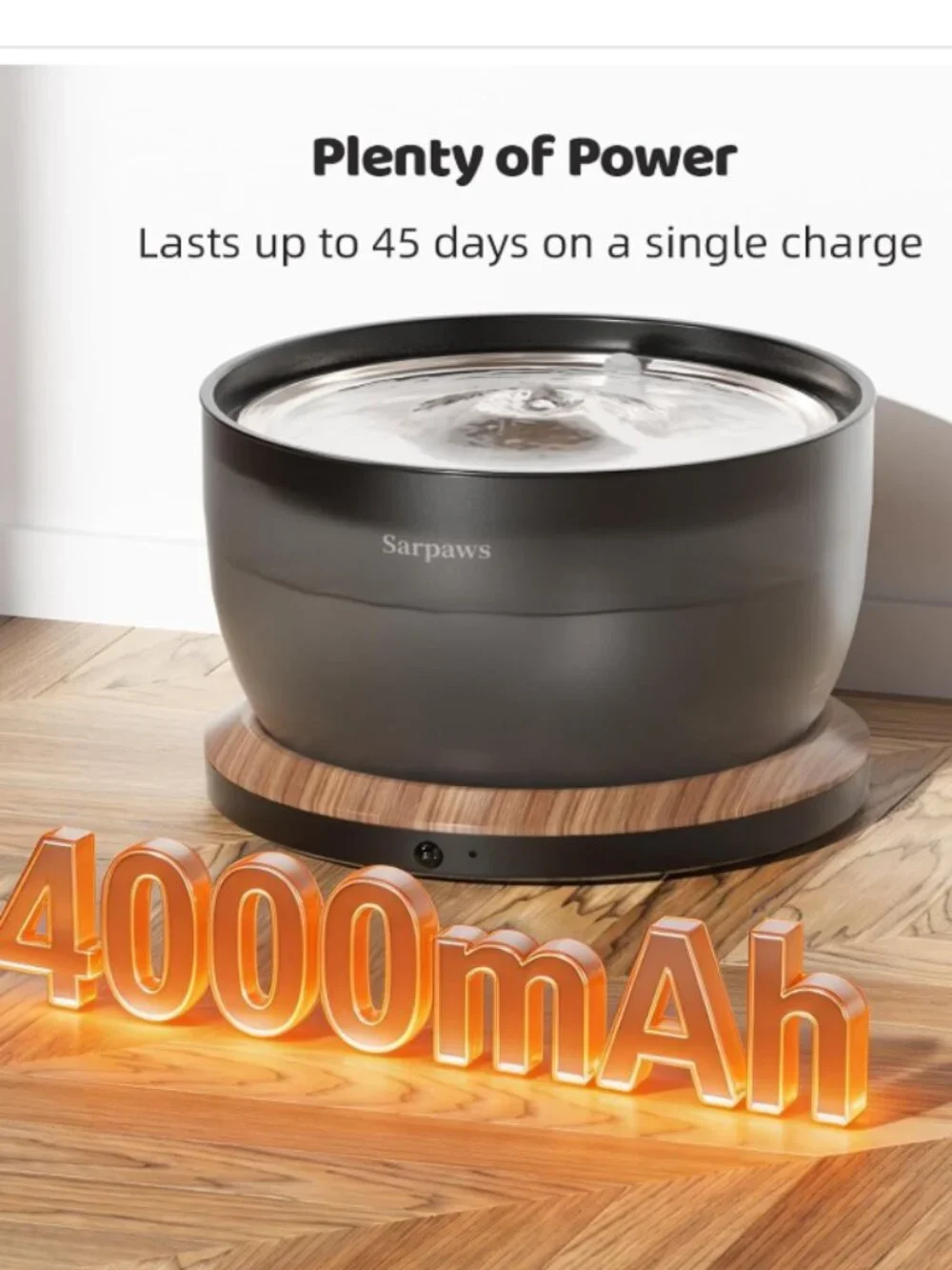 Cat Water Fountain, Wireless Battery Operated